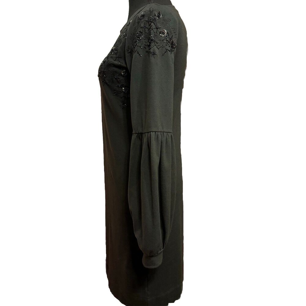 Lilly Pulitzer Dress XS Long Lantern Sleeve Sequin Floral Black Party Holiday - Picture 4 of 8